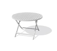Table de jardin ronde pliante en aluminium - Gris clair - MARIUS