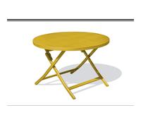 DCB Garden Table de jardin ronde pliante en aluminium Marius 110 cm Moutarde