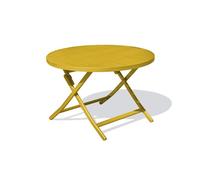 Table de jardin ronde pliante en aluminium - Jaune moutarde