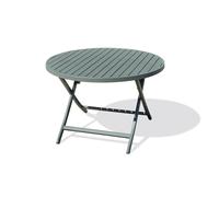 Table de jardin ronde pliante en aluminium - kaki