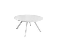 Table de jardin ronde Seven en aluminium - blanc 150 cm Blanc G