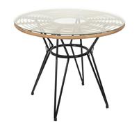 Table de Jardin Ronde "Surabaya" 90cm Noir