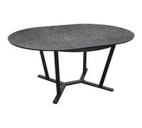Table de jardin ronde extensible aluminium plateau SPC - Valenza - Ø 125/175 cm - 6/8 personnes