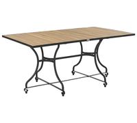 Table de Jardin Rustique Moderne en Bois d'Acacia Structure en Acier Rectangulai