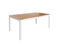 Table de jardin SENORA acacia blanc avec coins arrondis. 8 places. 160 x 90 x 75 cm