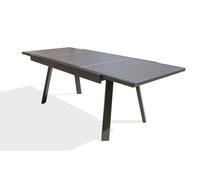 Table de jardin STOCKHOLM (150/225x96 cm) en aluminium avec rallonge intégrée - GRIS ANTHRACITE