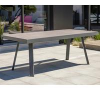 Table de jardin 12 places en aluminium et céramique sur verre - gris anthracite