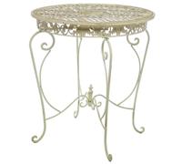 Table de jardin style antique fer blanc