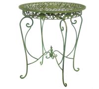 Table de jardin style antique fer crémeuse verte