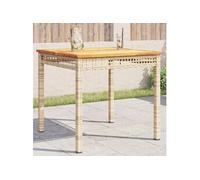 vidaXL Table de Jardin, Table à Manger, Table de Repas, Meuble de Patio Terrasse Arrière-cour Extérieur, Beige Résine 366275