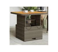 Vidaxl Table De Jardin Gris 80x80x71 Cm Résine Tressée Et Bois Acacia
