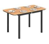 Table de jardin - table d'extérieur - Outsunny - 6 personnes rectangulaire cadre métal et plateau à lattes - bois composite - marron