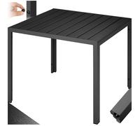 Table de jardin - TECTAKE - Table à manger d'extérieur MAREN aspect bois et réglable en hauteur 90 x 90 x 74,5 cm - Noir