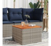 Table de Jardin Terrasse Cour Patio Gris Résine Tressée et Bois Acacia vidaXL