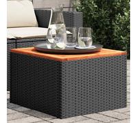 Table de Jardin Terrasse Cour Patio Gris Résine Tressée et Bois Acacia vidaXL