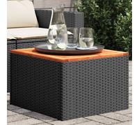 Table de Jardin Terrasse Cour Patio Gris Résine Tressée et Bois Acacia vidaXL