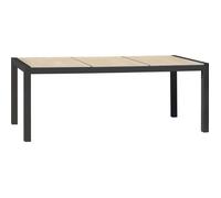 Table de jardin VENISE en aluminium Anthracite avec plateau céramique Gris