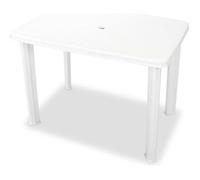 vidaXL Table de jardin 101 x 68 x 72 cm Plastique Blanc résistante aux intempéries