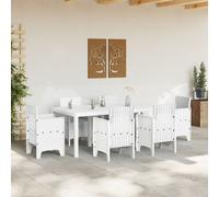 Table De Jardin Vidaxl Blanche 200x100x73 Cm En Poly Rattan