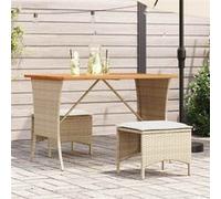 Table de jardin vidaXL bois d’acacia dessus beige 105x75x72cm extérieur repas 4104140 G