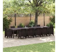 Table De Jardin Vidaxl Marron 400x100x73 Cm Poly Rattan, Table De Jardin Vidaxl Marron 250x100x73 Cm Poly Rattan, Table De Jardin Vidaxl Marron 150x100x73 Cm Poly Rattan