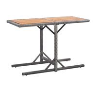 vidaXL Table de jardin rectangulaire Résine tressée Bois d'acacia Anthracite