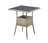Table de jardin Yoro en poly rotin Gris 60 cm