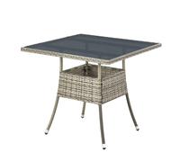 Table de jardin Yoro en poly rotin Gris 80 cm