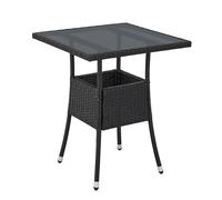 Table de jardin Yoro en poly rotin Noir 60 cm