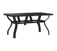 Table de jardin - ZERONE - ZR004 - Noir - Acier enduit de poudre - Verre trempé 140x70x70 cm