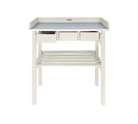 - Table de jardinage en pin et zinc blanc