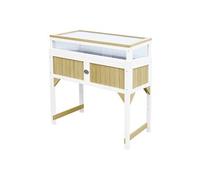 Axi Table De Jardinage Interieur Et Exterieur Polycarbonate Bois Marron Blanc