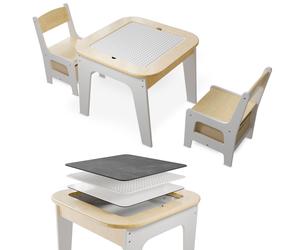 Table de jeu avec deux chaises Milou Nature
