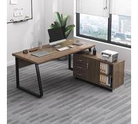 Table de jeu, bureau d'angle en forme de L avec rangement, poste de travail réversible, idéal pour les bureaux exécutifs