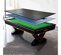 Table de Jeu Convertible 3 en 1, Piscine, Table de ping-Pong et de Salle à Manger, Billard de Style américain for Adultes(Green 1,2.13m)