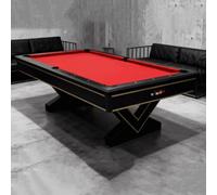 Table de Jeu Convertible 3 en 1, Piscine, Table de ping-Pong et de Salle à Manger, Billard de Style américain for Adultes(Red,2.13m)