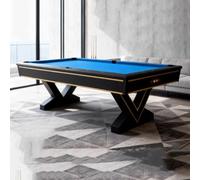 Table de Jeu Convertible 3 en 1, Piscine, Table de ping-Pong et de Salle à Manger, Billard de Style américain for Adultes(Blue,2.13m)