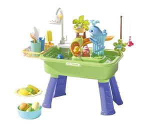 Table de jeu d'eau - Paradis de jeu électrique - 54 x 29 x 53 cm - Jouet d'été pour - Variante d'activité polyvalente - Voyage de découverte stimulant l'imagination - Méthode d'apprentissage