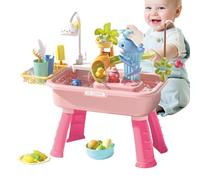 Table de Jeu d'eau pour,Tables d'eau Extérieures pour | Jeu d'Imitation Éducatif Lavabo Multifonction avec Robinet Électrique pour Jardin Pique-Nique Maison de Jeu Piscine Plage Anniversaire