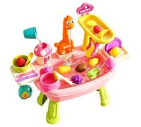 Table de jeu d'eau - Robinet Dinosaure Mignon, Dînette Alimentaire Et Jouets D'Été,Kit sensoriel activités eau et sable - Pour la plage, jardin, parc aquatique, piscine, garçons et filles dès 3 ans