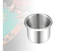Table de Jeu en Acier Inoxydable Coupe Porte-Insert, Jumbo Drop-in Eau Boisson Support pour Poker Casino Table RV Bateau Marine Voiture Camion Banc, ID 2-2/3"
