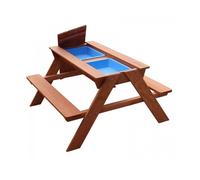 Sunny tire Table sable et eau Sunny Dave – Pique-nique en bois, avec couvercle & boîtes
