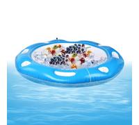 Table de Jeu Flottante pour Piscine - Plateau de Jeu Gonflable pour Cartes - Porte-gobelet Pliable avec de Jeu pour lac, Camping, Jardin, Loisirs, activités jusqu'à 6 Personnes