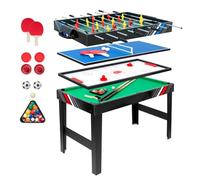 Table de jeu multifonction 4 en 1 avec baby-foot, billard, airhockey, tennis de table, table multifonction avec accessoires complets, enfants et adultes, pour salle de jeux à domicile, bars de fête