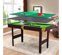 Table de Jeu Pliable 3 en 1 : Billard américain, Tennis de Table, Table à Manger for Enfants et Maison(A1-1.4m)