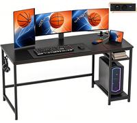 Table de jeu Sessamen-LP, bureau compact, bureau de bureau à domicile pour jouer, étudier et travailler, 152 x 50 x 75 cm, noir