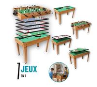 Table de jeux - DEVESSPORT - Multijeux 7en1 - Baby-Foot, Billard, Air Hockey - Pour enfants - 106,9x60,5cm
