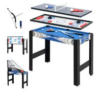 Table de jeux multifonctions 5 en 1 - SPORTNOW - billard, ping-pong, jeu de palets, mini basket, tir à l'arc - bleu
