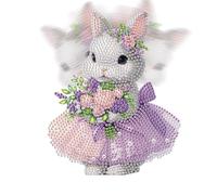 Table de lapin à tête de secoue en acrylique Kits d'ornement de peinture de diamant pour décoration (YB075)