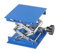 Table de levage de laboratoire avec roue manuelle Plate-forme de levage de précision 100 x 100 mm Levage ciseaux pour bouteilles et tubes à essai Bleu